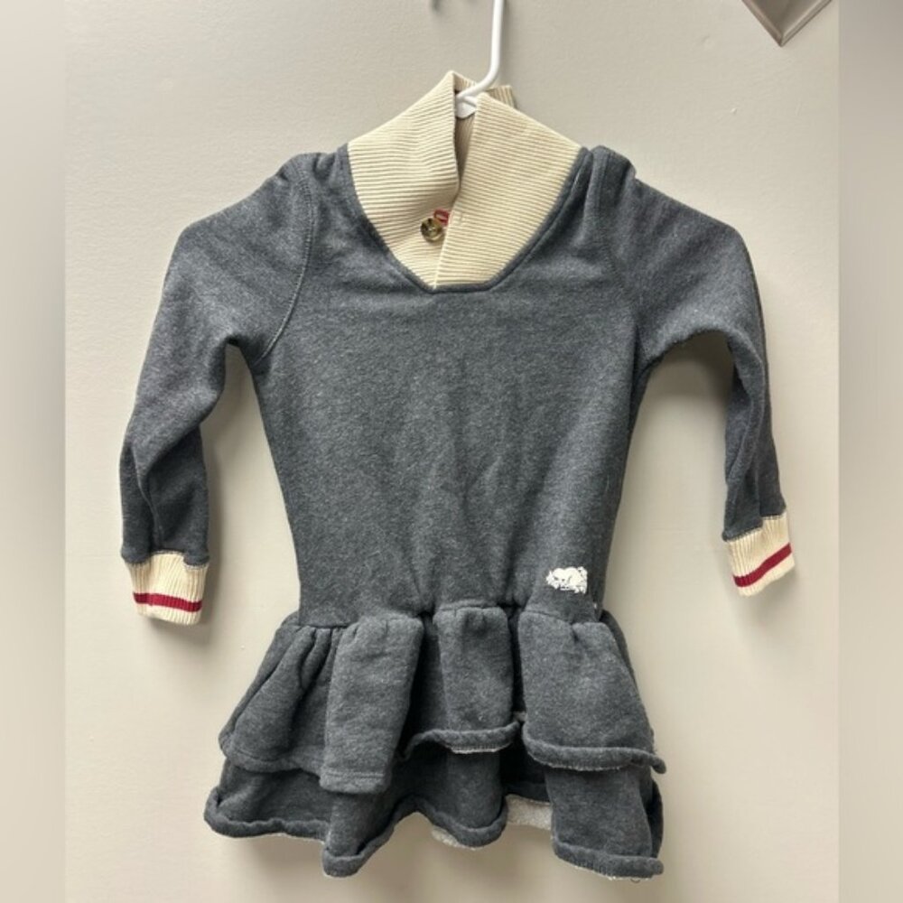 Roots Girls Grey and Cream Sweater Dress